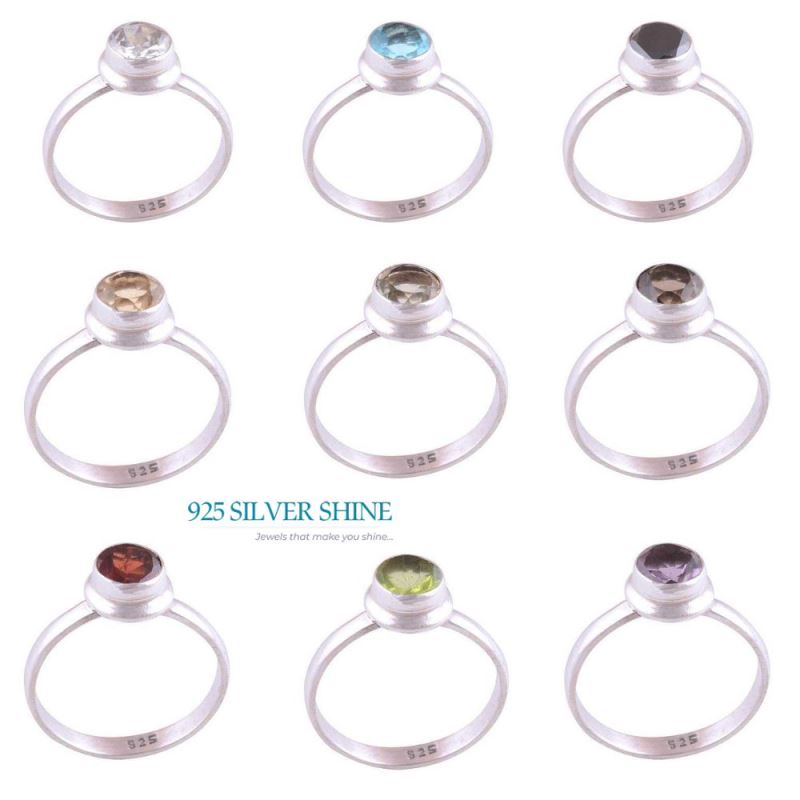 Handmade Garnet Gemstone Sterling Silver Rings 925SR3499_2