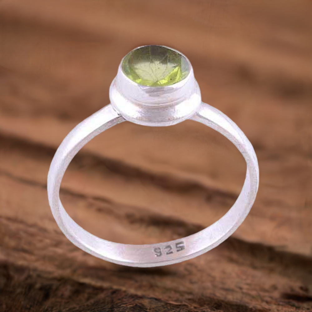 Handmade Peridot Gemstone Silver Rings 925SR3500