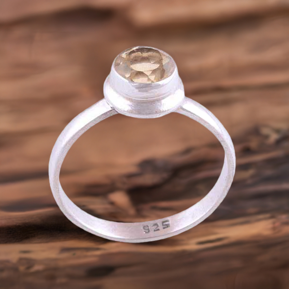 Sterling Silver Citrine Gemstone Rings 925SR3502