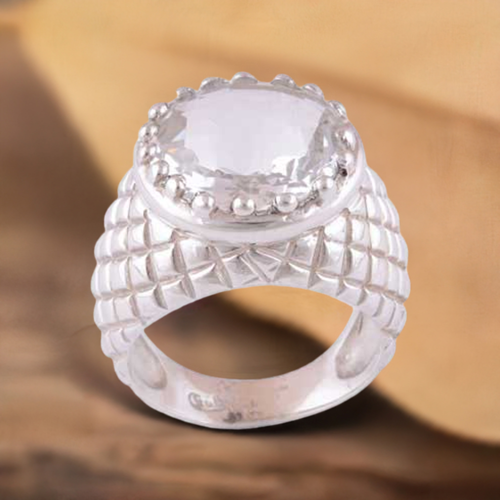 Solid 925 Silver Rings In Genuine Crystal Gemstone 925SR3510