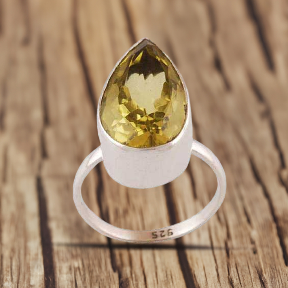 Sterling Silver Anniversary Citrine Rings 925SR3525