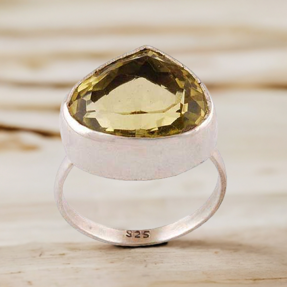 Sterling Silver Citrine Gemstone Rings 925SR3527