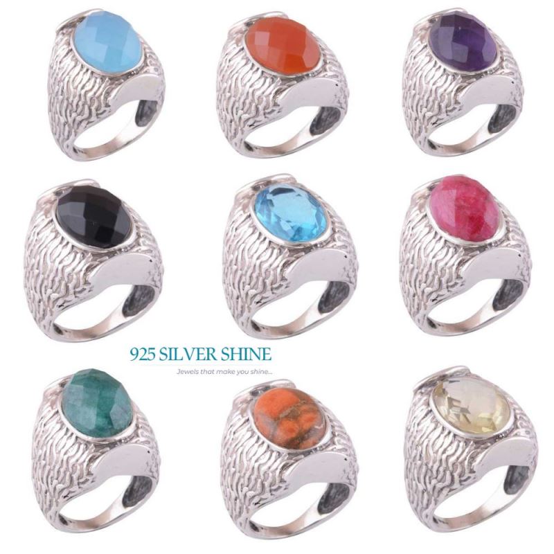 925 Sterling Silver Rings In Semi Precious Black Onyx Gemstone 925SR3530_2