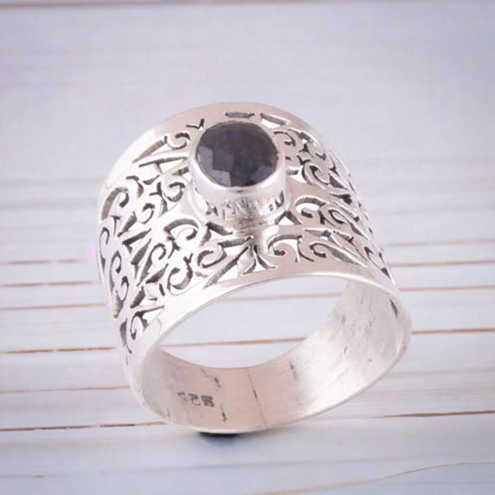 925 Sterling Silver Rings In Black Onyx Gemstone Jewelry 925SR3551