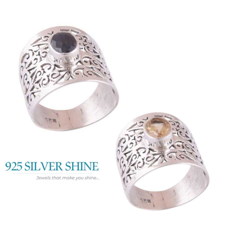 925 Sterling Silver Rings In Black Onyx Gemstone Jewelry 925SR3551_2
