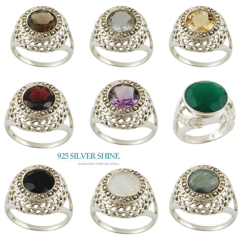 925 Sterling Silver Rings In Chalcedony Gemstone Jewelry 925SR3562_2
