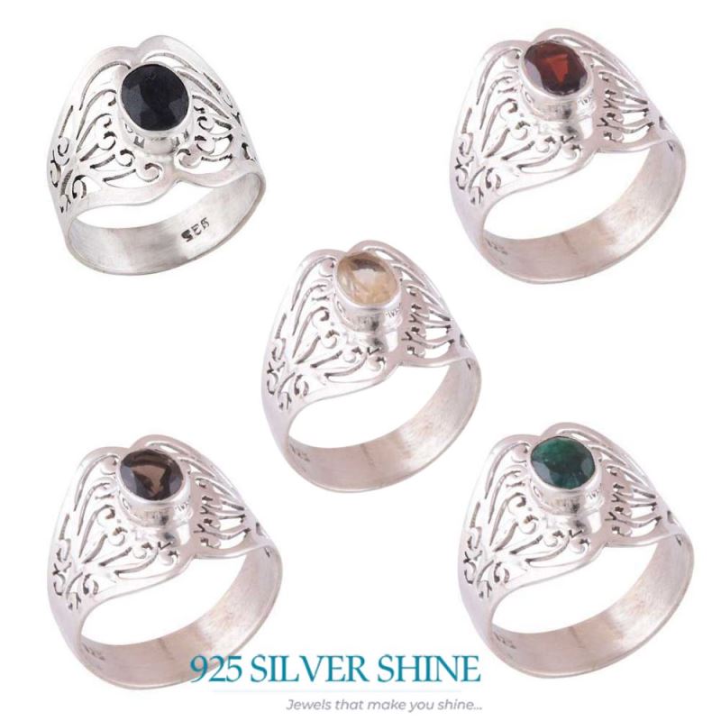 Sterling Silver Citrine November Birthstone Rings 925SR3566_1