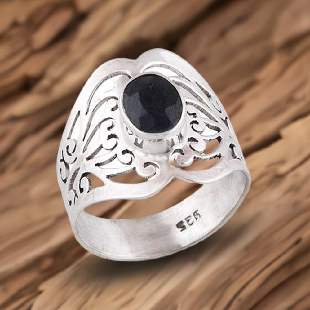 925 Sterling Silver Handmade Rings In Black Onyx Gemstone Jewelry 925SR3567