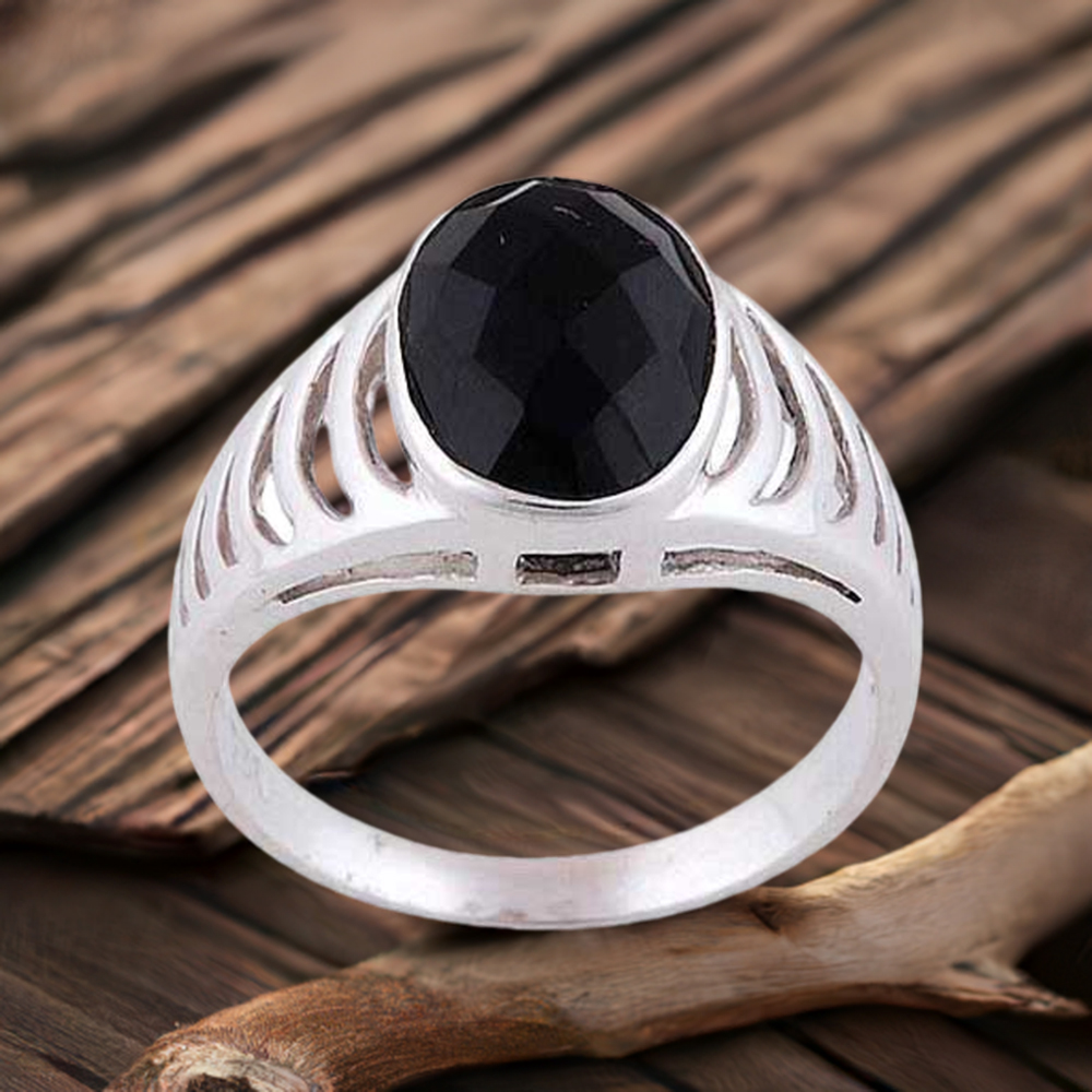 925 Sterling Silver Handmade Rings In Black Onyx Gemstone Jewelry 925SR3575