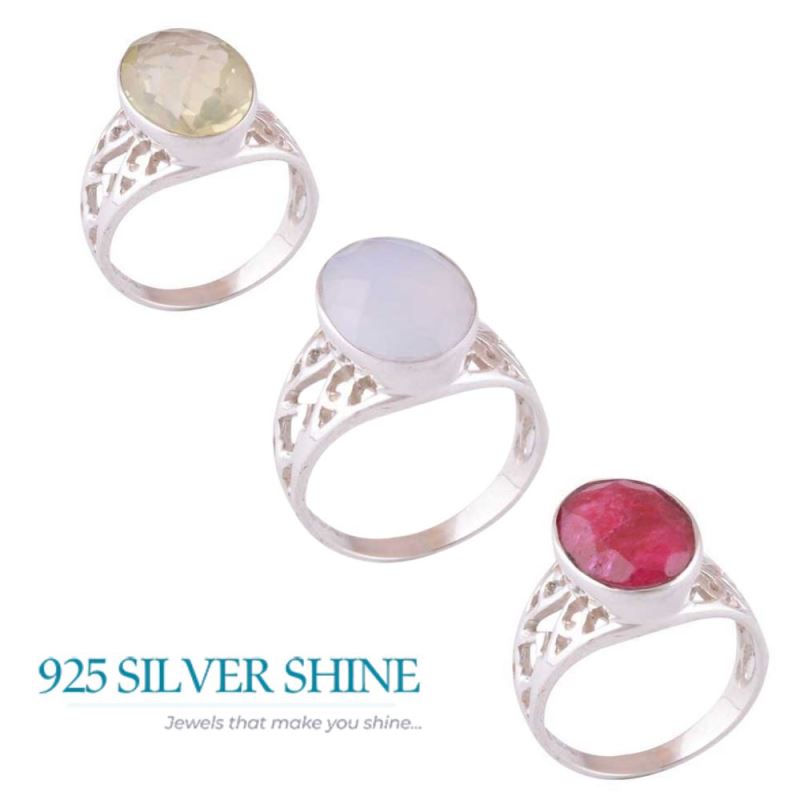 Sterling Silver Citrine Gemstone Rings 925SR3585_1
