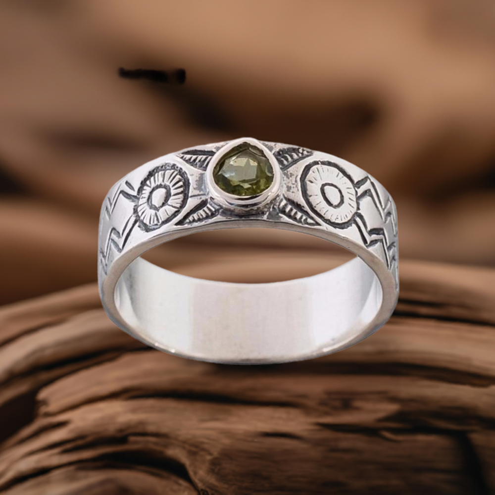 Peridot Gemstone 925 Sterling Silver Rings 925SR3649