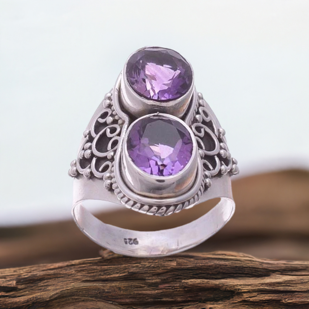 Sterling Silver Amethyst Birthstone Rings 925SR3651