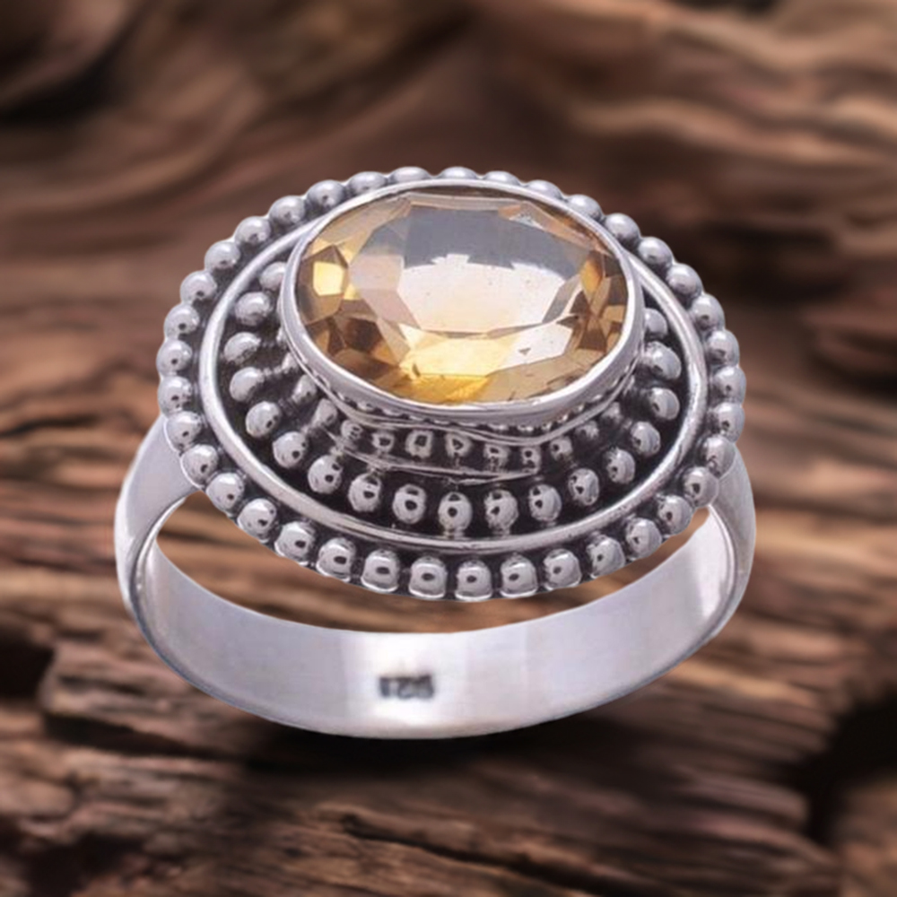 Sterling Silver Citrine Birthstone Rings Jewelry 925SR3659