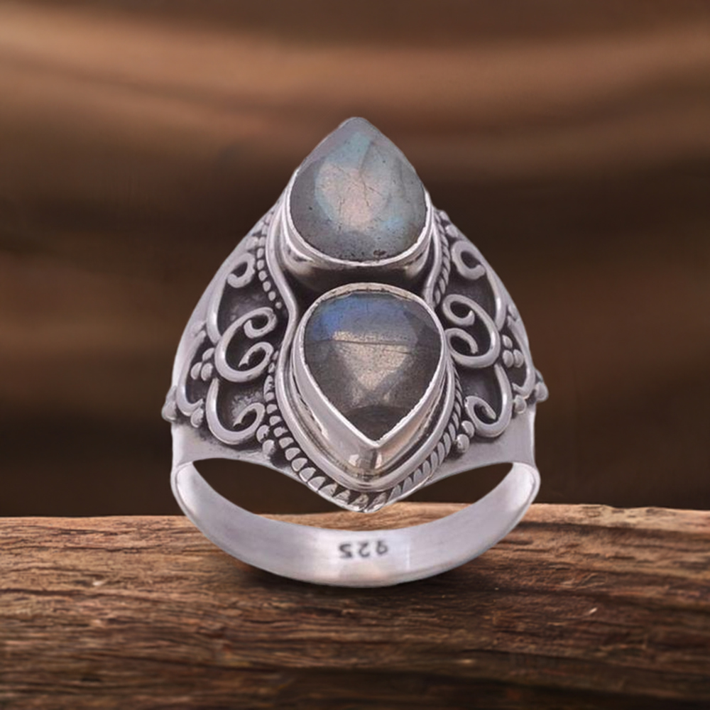 925 Sterling Silver Rings In Semi Precious Labradorite Gemstone 925SR3663