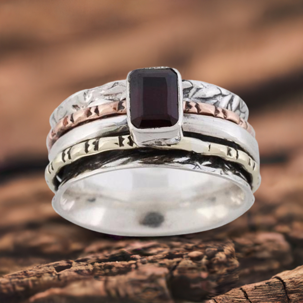 Natural Black Onyx Gemstone Rings In Fine 925 Sterling Silver 925SR3677