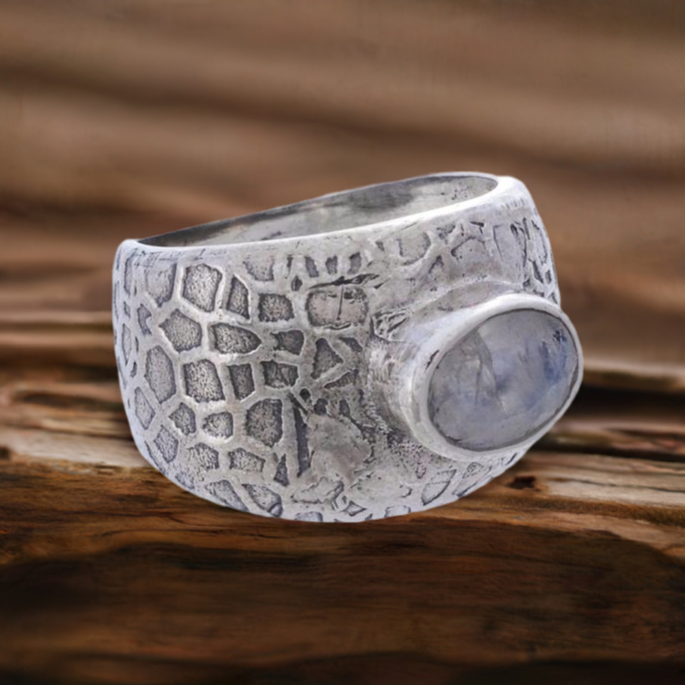 925 Sterling Silver Rings In Natural Rainbow Moonstone 925SR3686