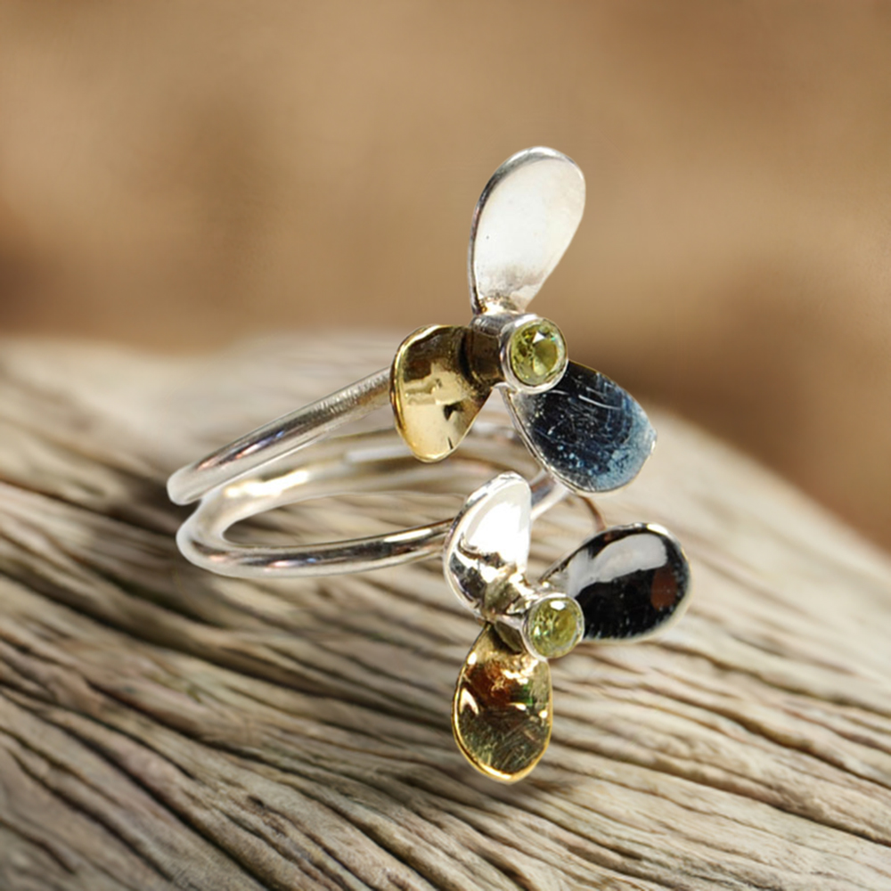 Leap Design Sterling Silver Peridot Rings 925SR3690