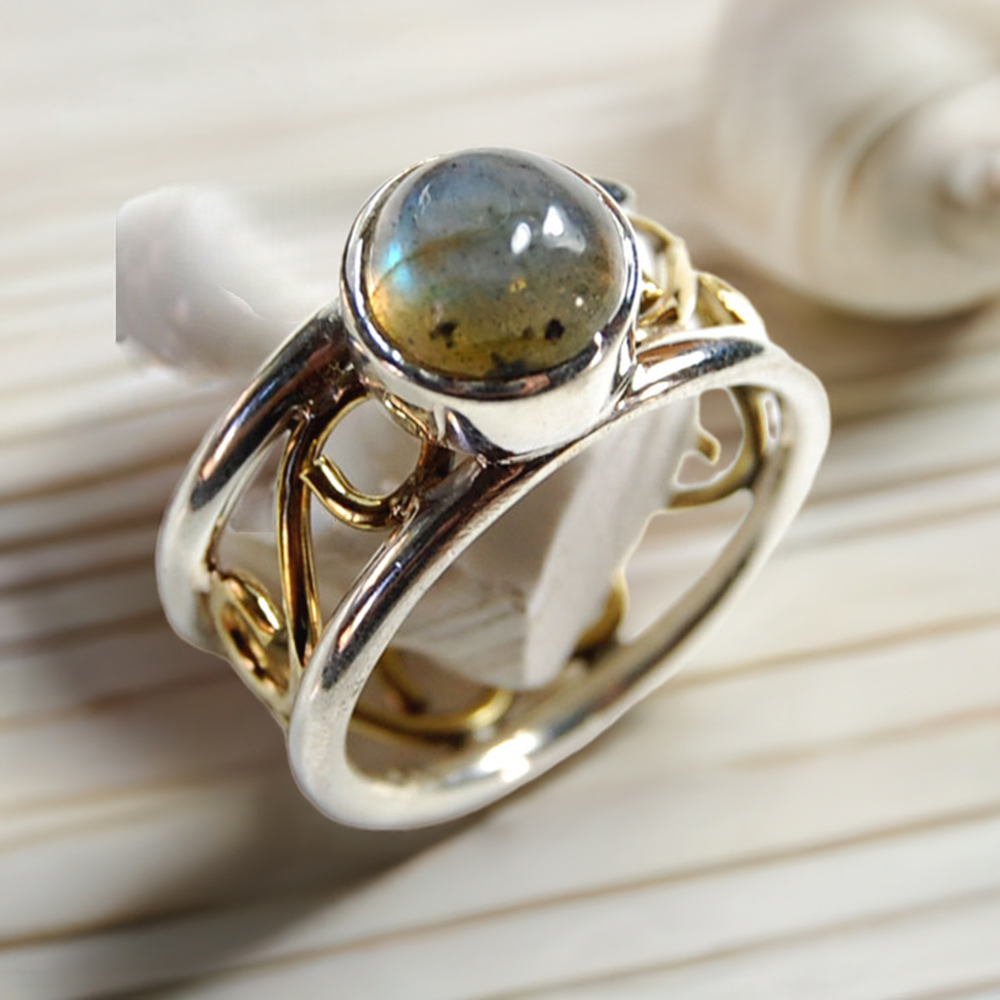 Semi Precious Labradorite Gemstone Rings In 925 Sterling Silver Jewelry 925SR3696