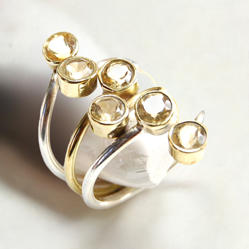 Semi Precious Lemon Topaz Gemstone Rings In 925 Sterling Silver Jewelry 925SR3705