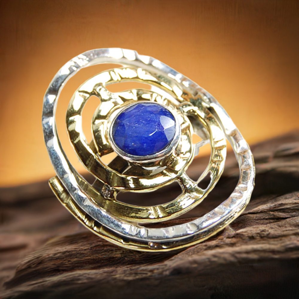 925 Sterling Silver Rings In Dyed Sapphire Gemstone Jewelry 925SR3708