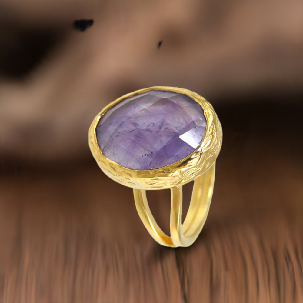 February Month Amethyst Silver Rings 925SR3796