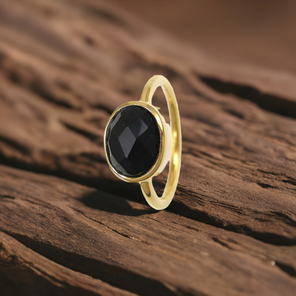 925 Sterling Silver Rings In Black Onyx Gemstone Jewelry 925SR3805