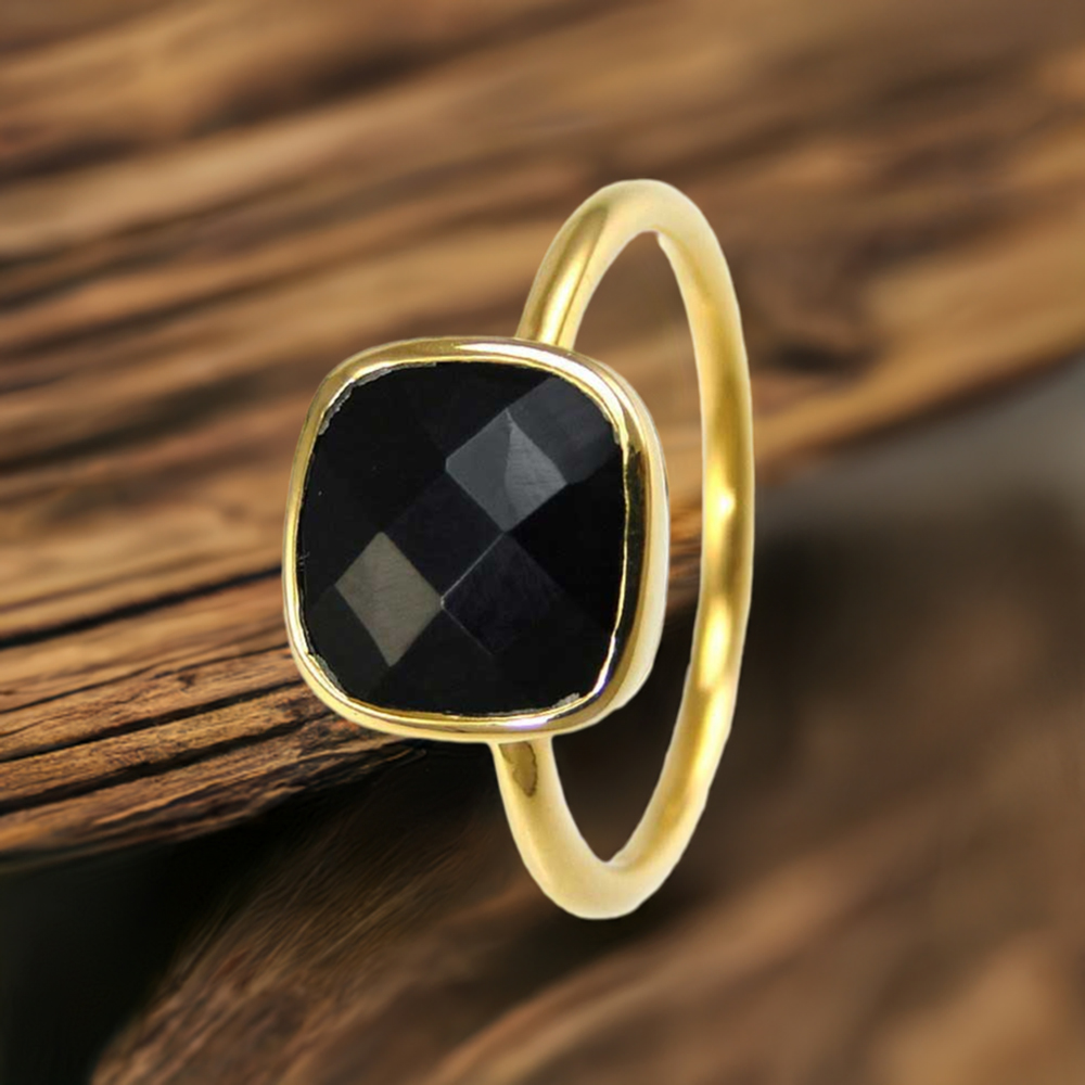925 Sterling Silver Rings In Black Onyx Gemstone Jewelry 925SR3807