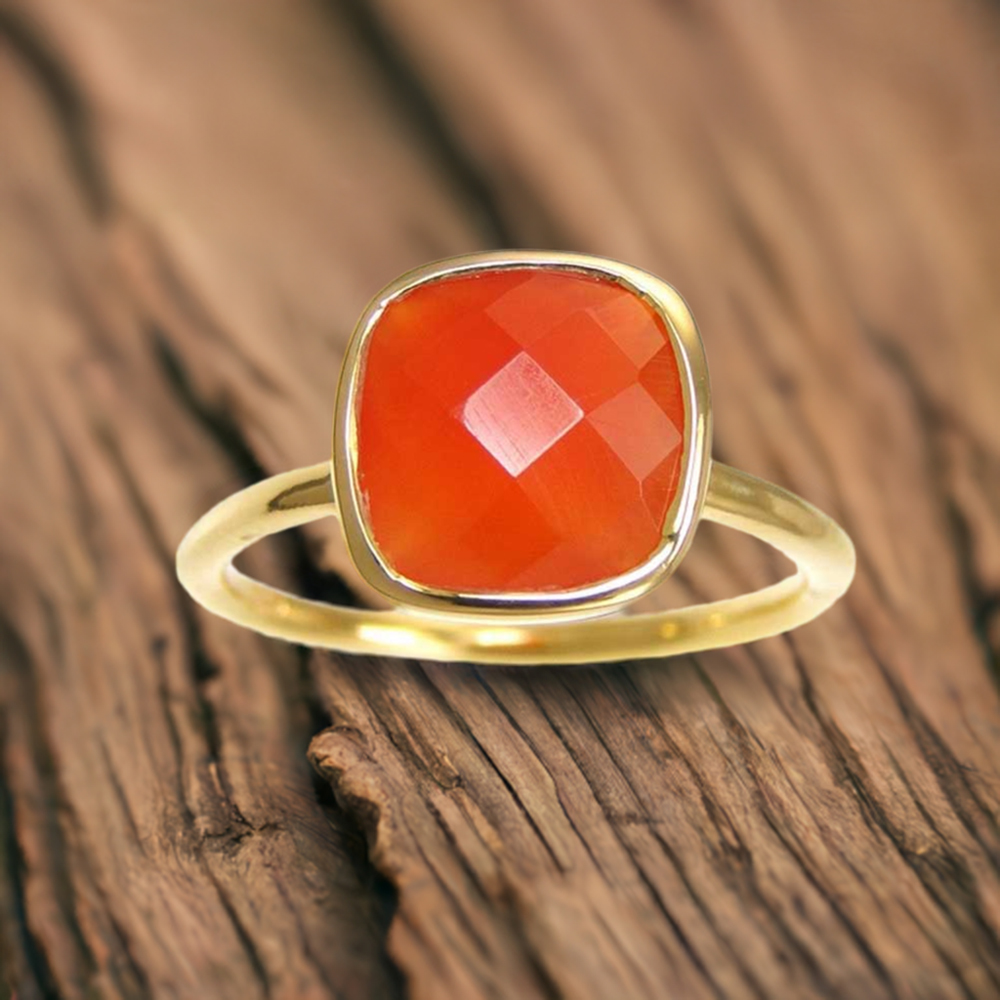 925 Sterling Silver Handmade Rings In Carnelian Gemstone Jewelry 925SR3818
