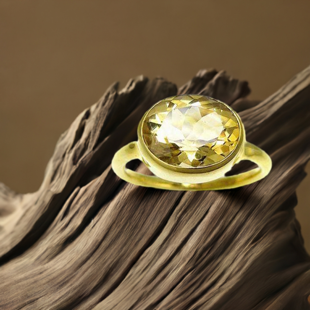 Solid 925 Silver Rings In Semi Precious Lemon Topaz Gemstone 925SR3824