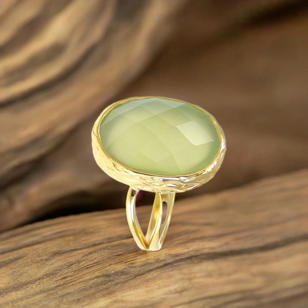 Semi Precious Chalcedony Gemstone Rings In Fine 925 Sterling Silver 925SR3836
