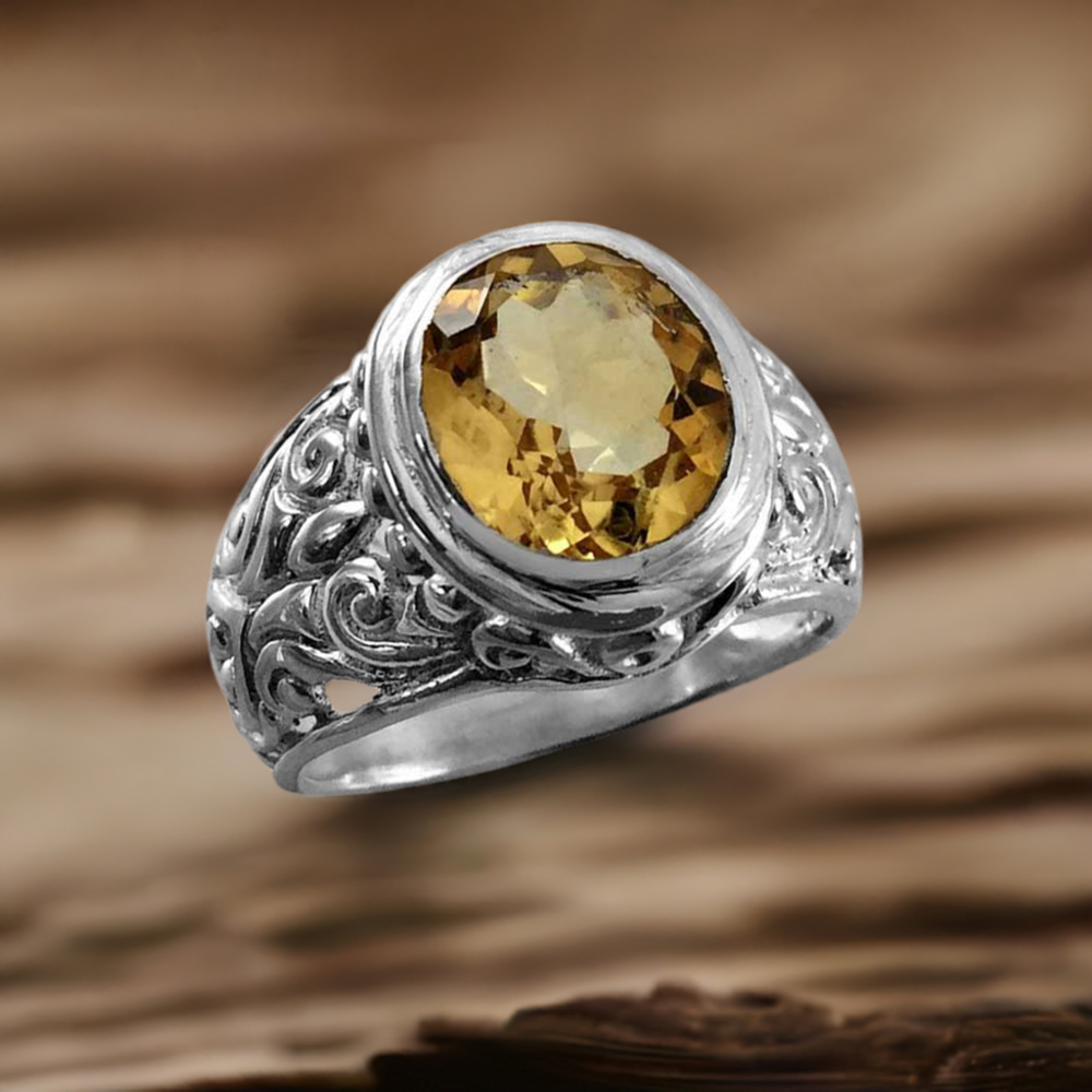 Sterling Silver Citrine Rings 925SR3838