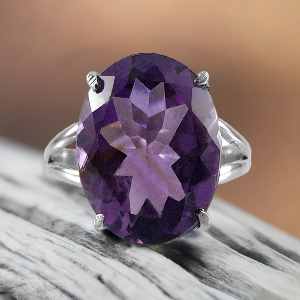 Amethyst Gemstone Sterling Silver Rings 925SR3841