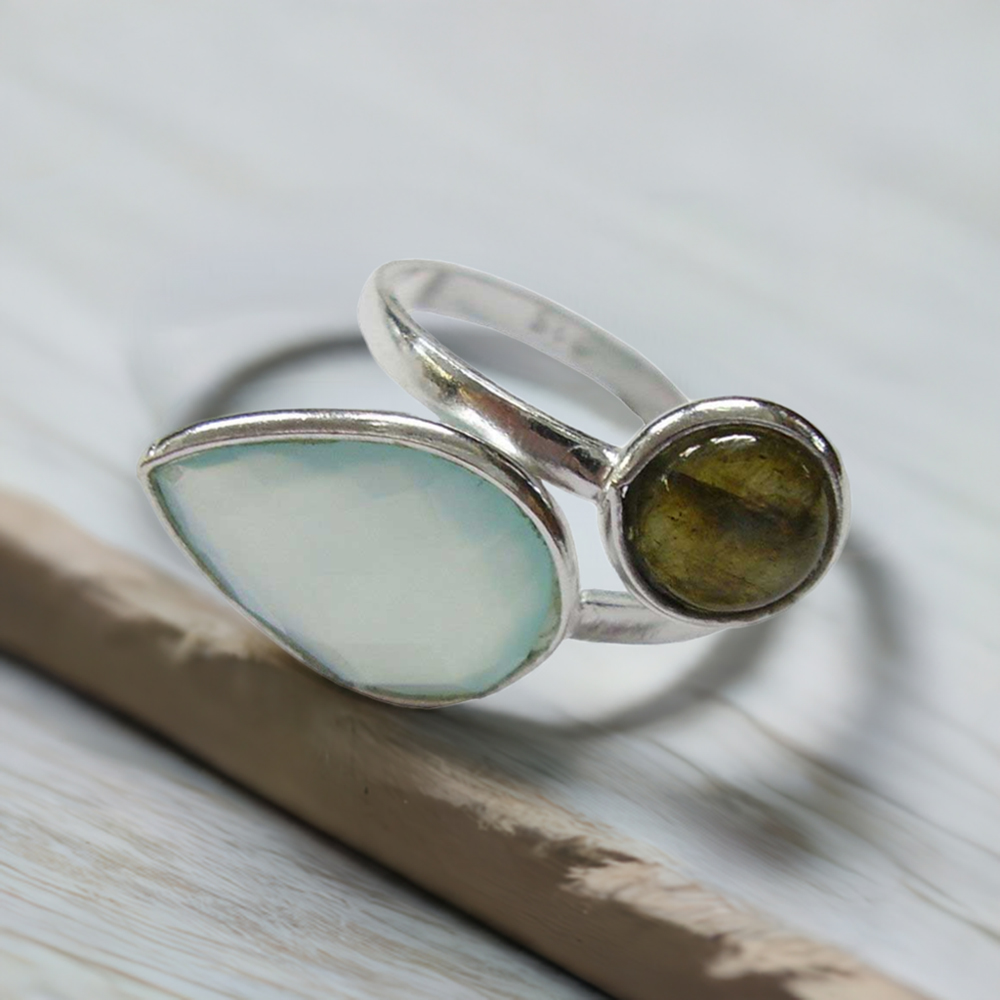 Natural Multi Gemstone Rings In 925 Sterling Silver Jewelry 925SR3853