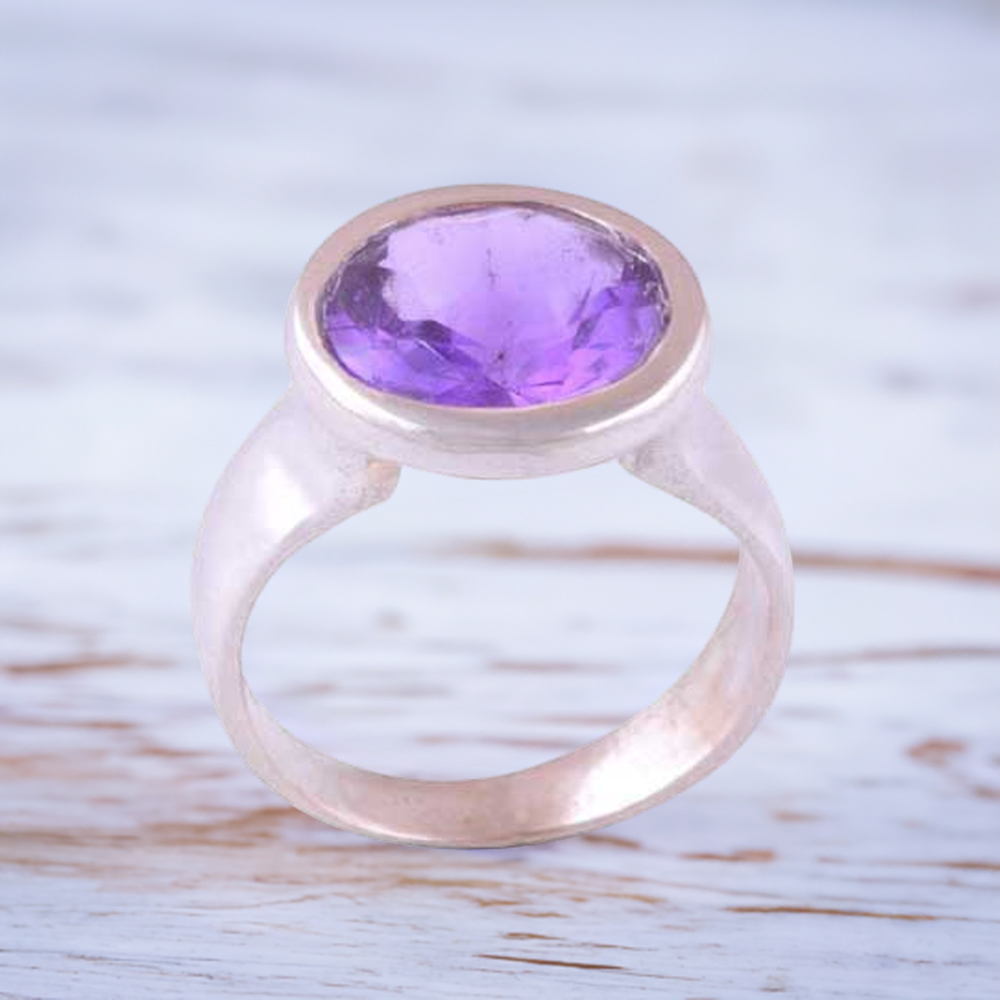 Sterling Silver Amethyst Anniversary Rings 925SR3862