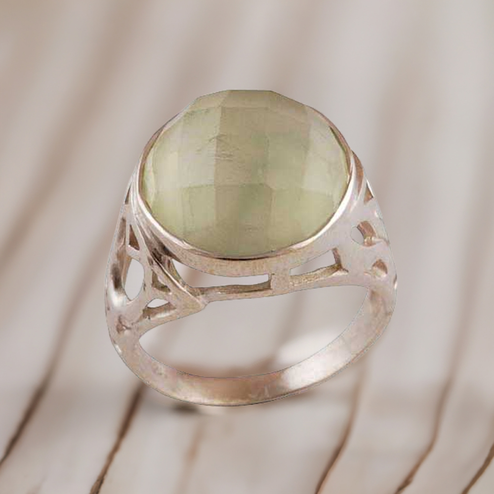 925 Sterling Silver Rings In Genuine Chalcedony Gemstone 925SR3876