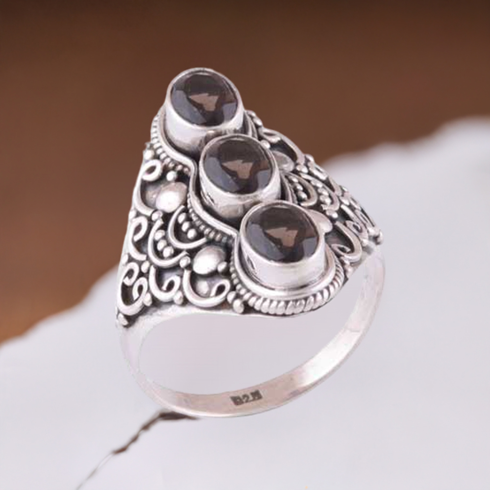 925 Sterling Silver Rings In Genuine Amethyst Gemstone 925SR3888