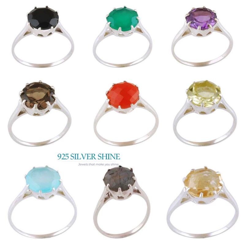 Genuine Lemon Topaz Gemstone Rings In 925 Sterling Silver Jewelry 925SR3891_1