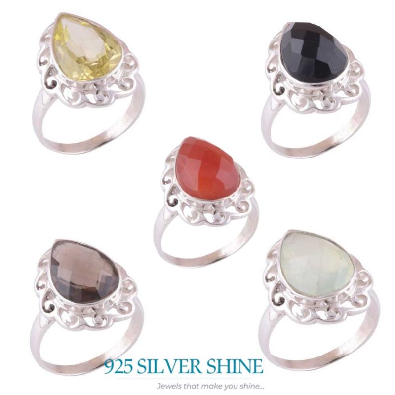Sterling Silver Smoky Quartz Statement Rings 925SR3899_1