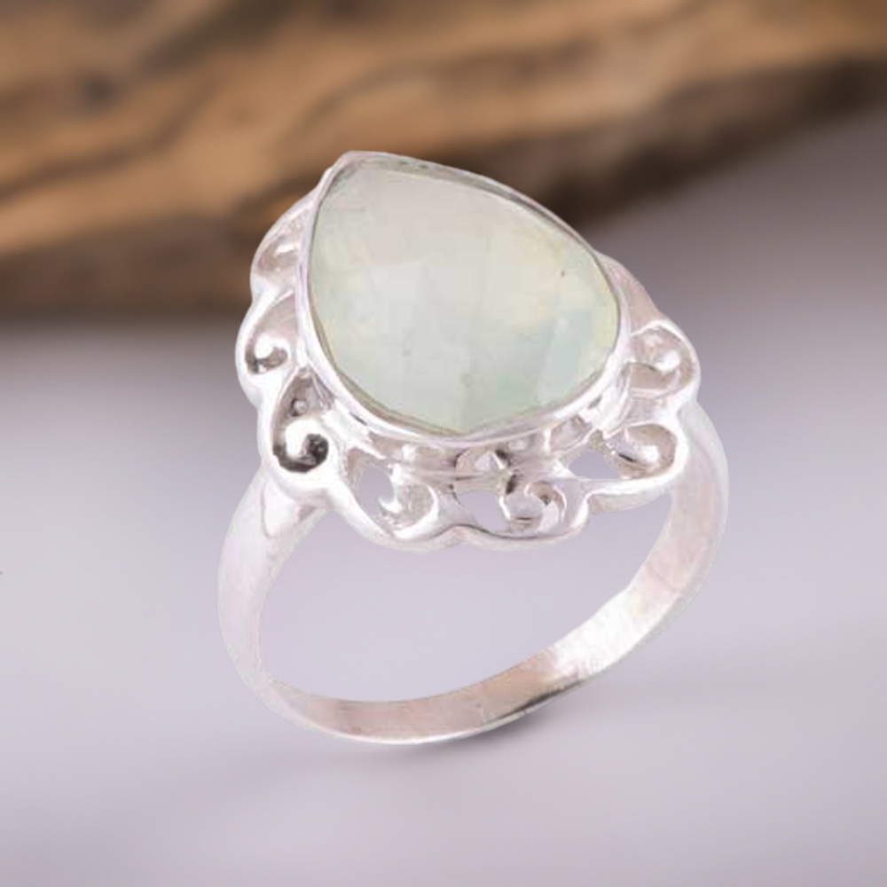 Genuine Rainbow Moonstone Rings In 925 Sterling Silver Jewelry 925SR3900