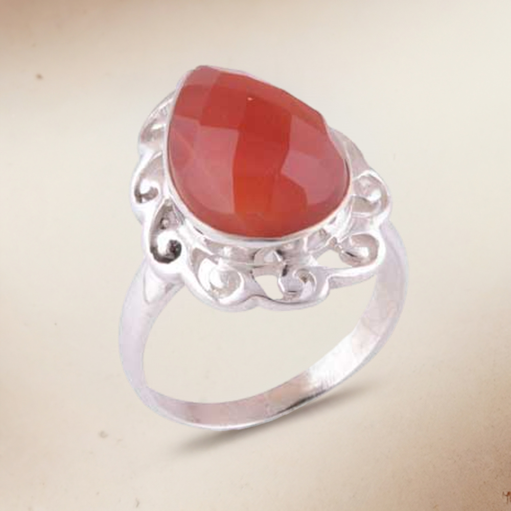 925 Sterling Silver Rings In Carnelian Gemstone Jewelry 925SR3901