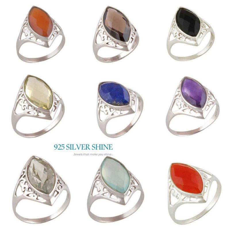 925 Sterling Silver Rings In Carnelian Gemstone Jewelry 925SR3910_1