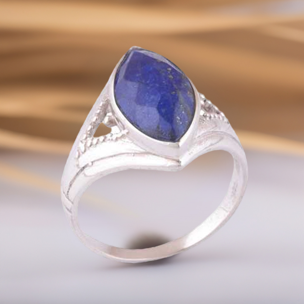 925 Sterling Silver Rings In Lapis Lazuli Gemstone Jewelry 925SR3911
