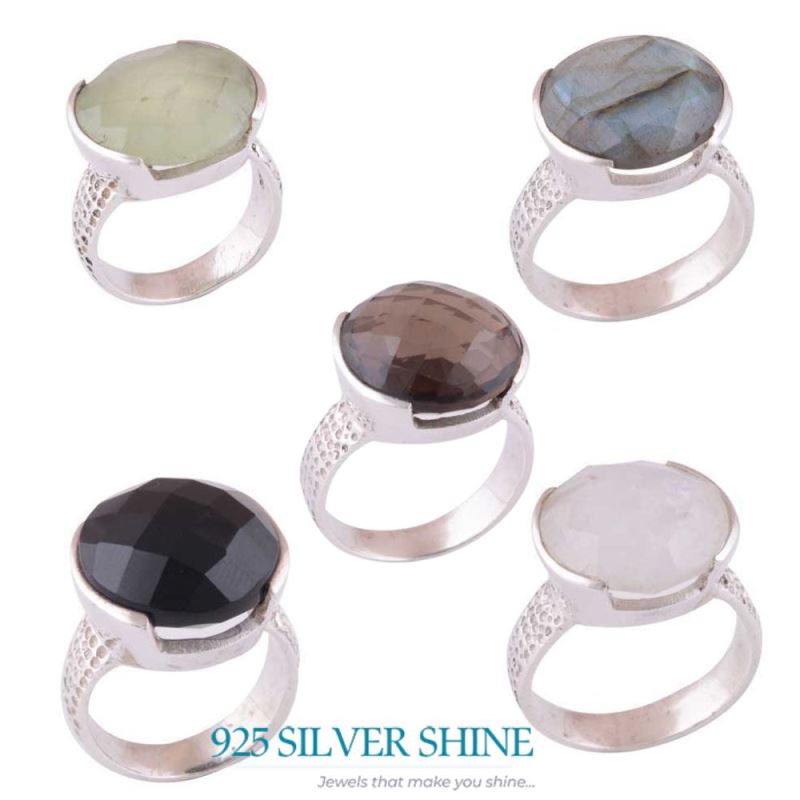 925 Sterling Silver Handmade Rings In Smoky Quartz Gemstone Jewelry 925SR3925_2
