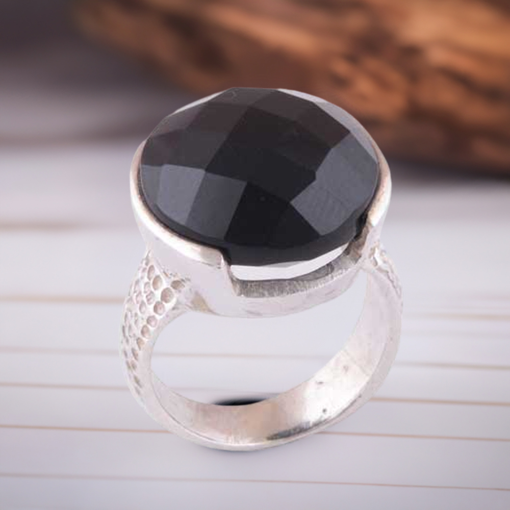 925 Sterling Silver Handmade Rings In Black Onyx Gemstone Jewelry 925SR3929
