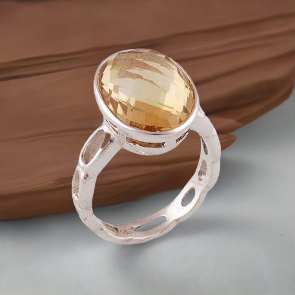 Handmade Sterling Silver Citrine Birthstone Rings 925SR3931