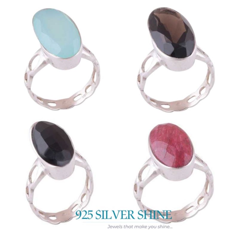 925 Sterling Silver Rings In Genuine Dyed Ruby Gemstone 925SR3937_2