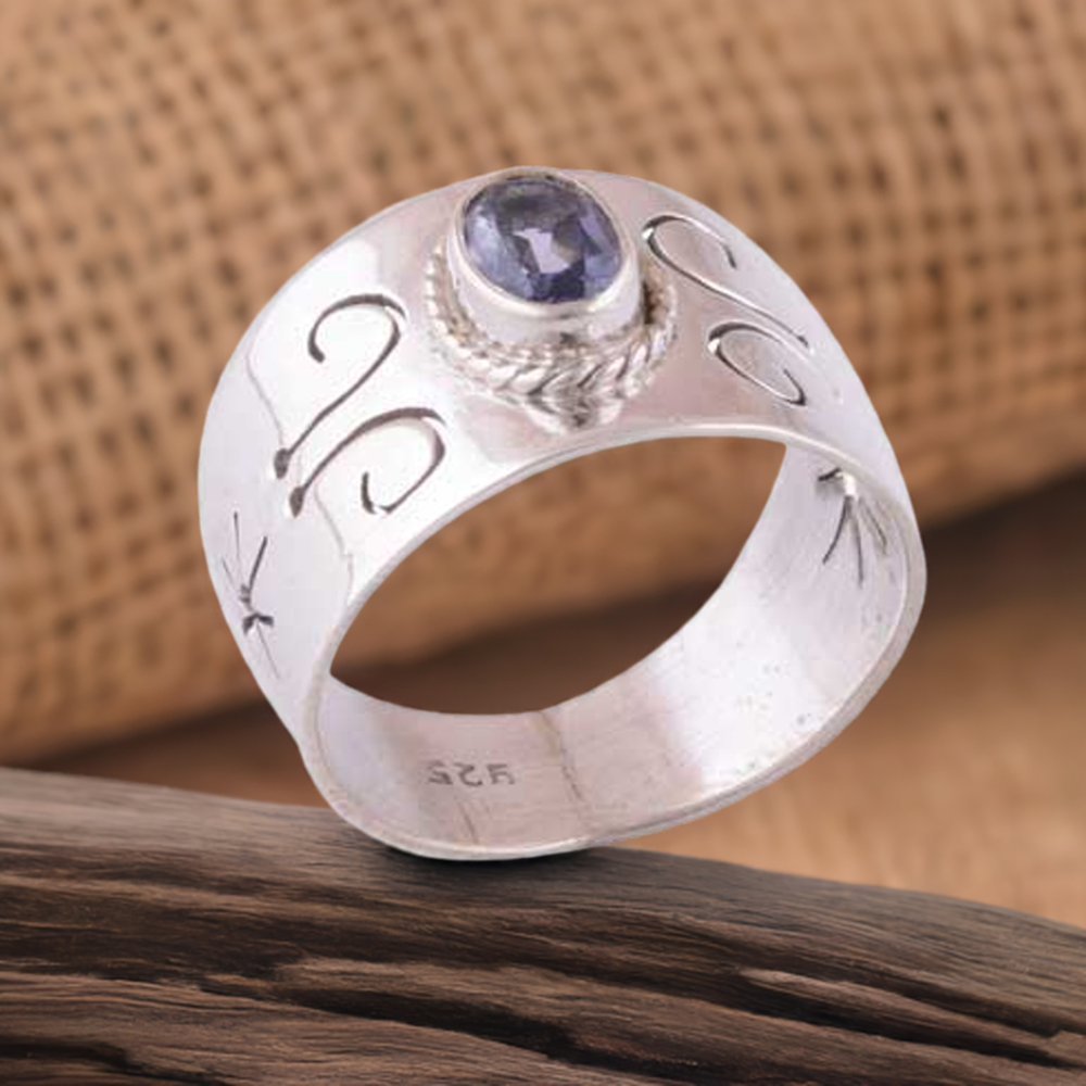Sterling Silver Iolite Birthstone Rings 925SR3943