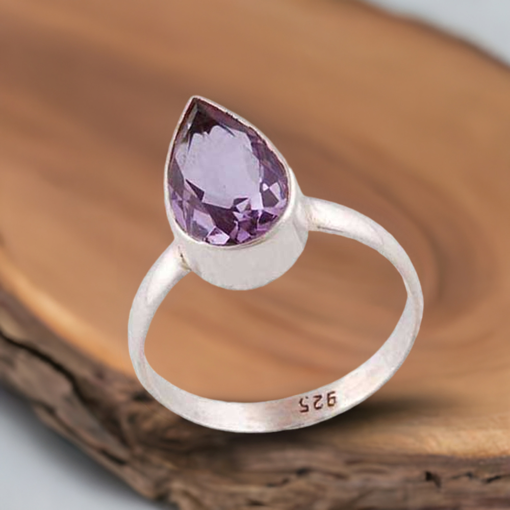 Sterling Silver Amethyst Cut Stone Rings 925SR3949