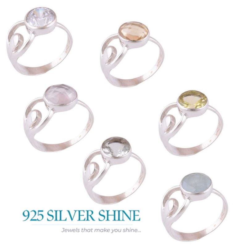 925 Sterling Silver Rings In Natural Lemon Topaz Gemstone 925SR3962_2