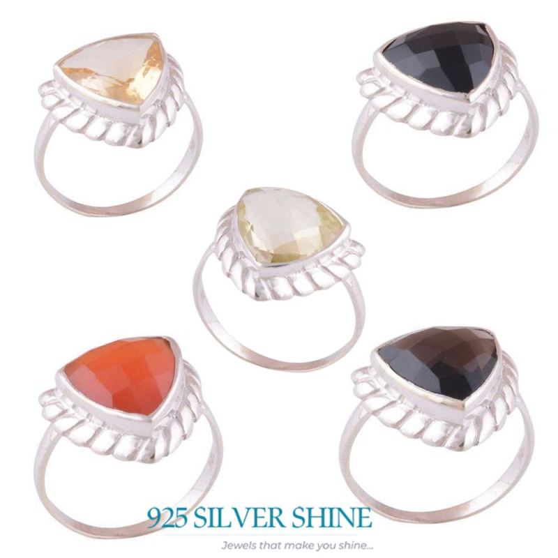 Genuine Smoky Quartz Gemstone Rings In 925 Sterling Silver Jewelry 925SR3970_2